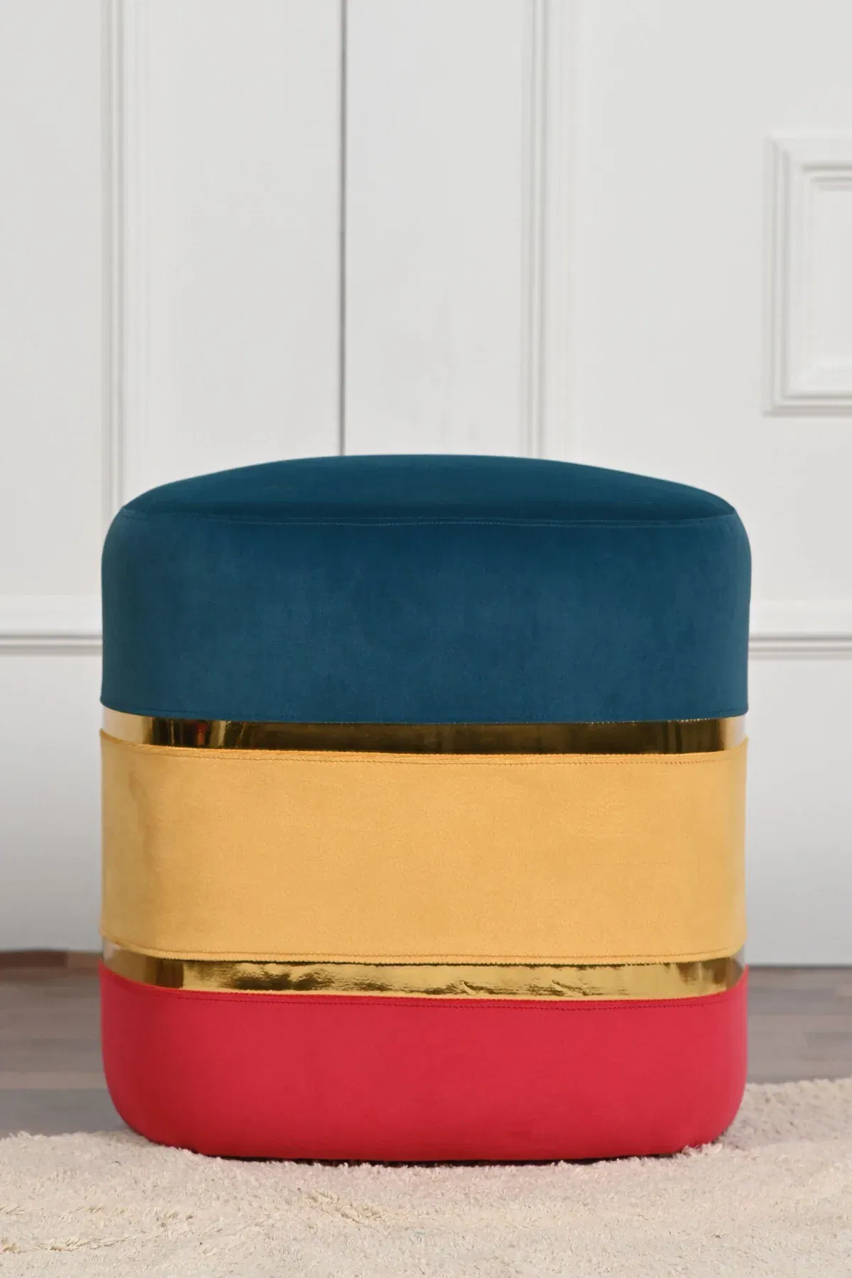 Multi-Color Suede ottoman