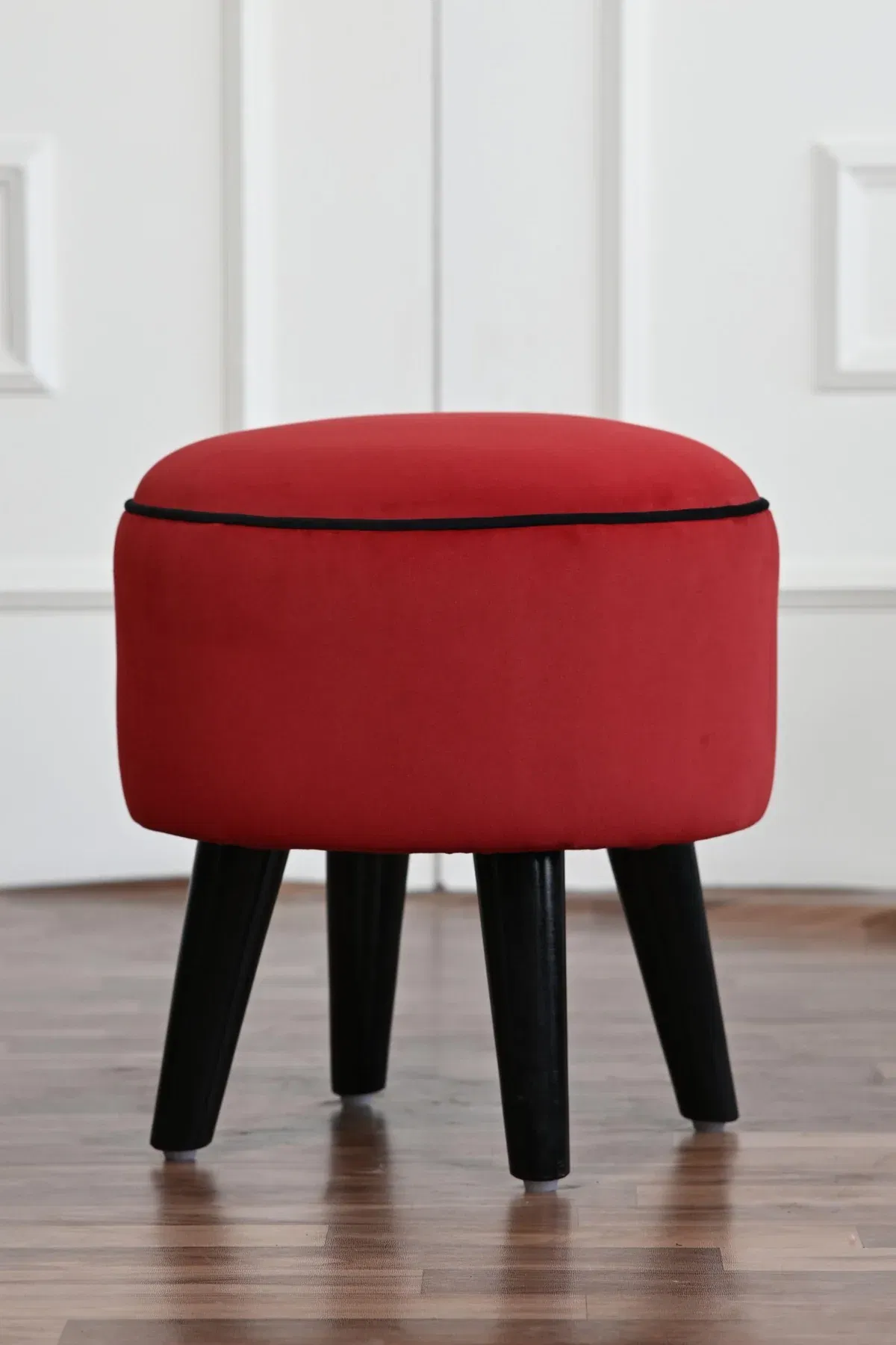 Red Suede Flexible Ottoman with leg