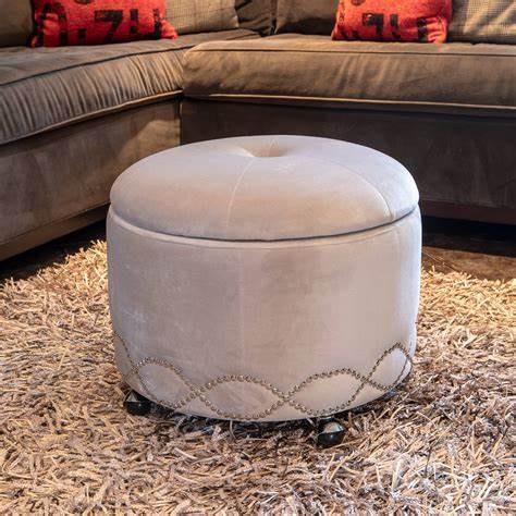 Modern ottoman with a sleek, rectangular design