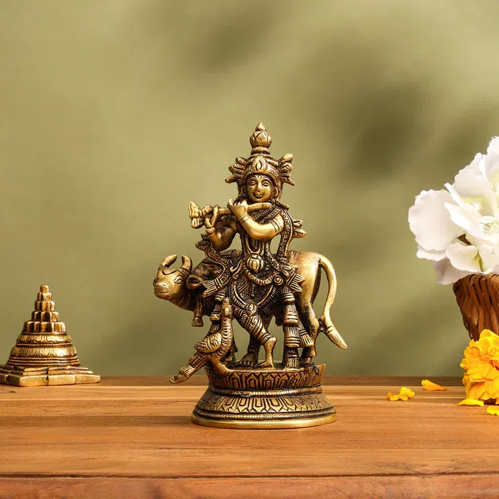 Lord Krishna Brass Statue