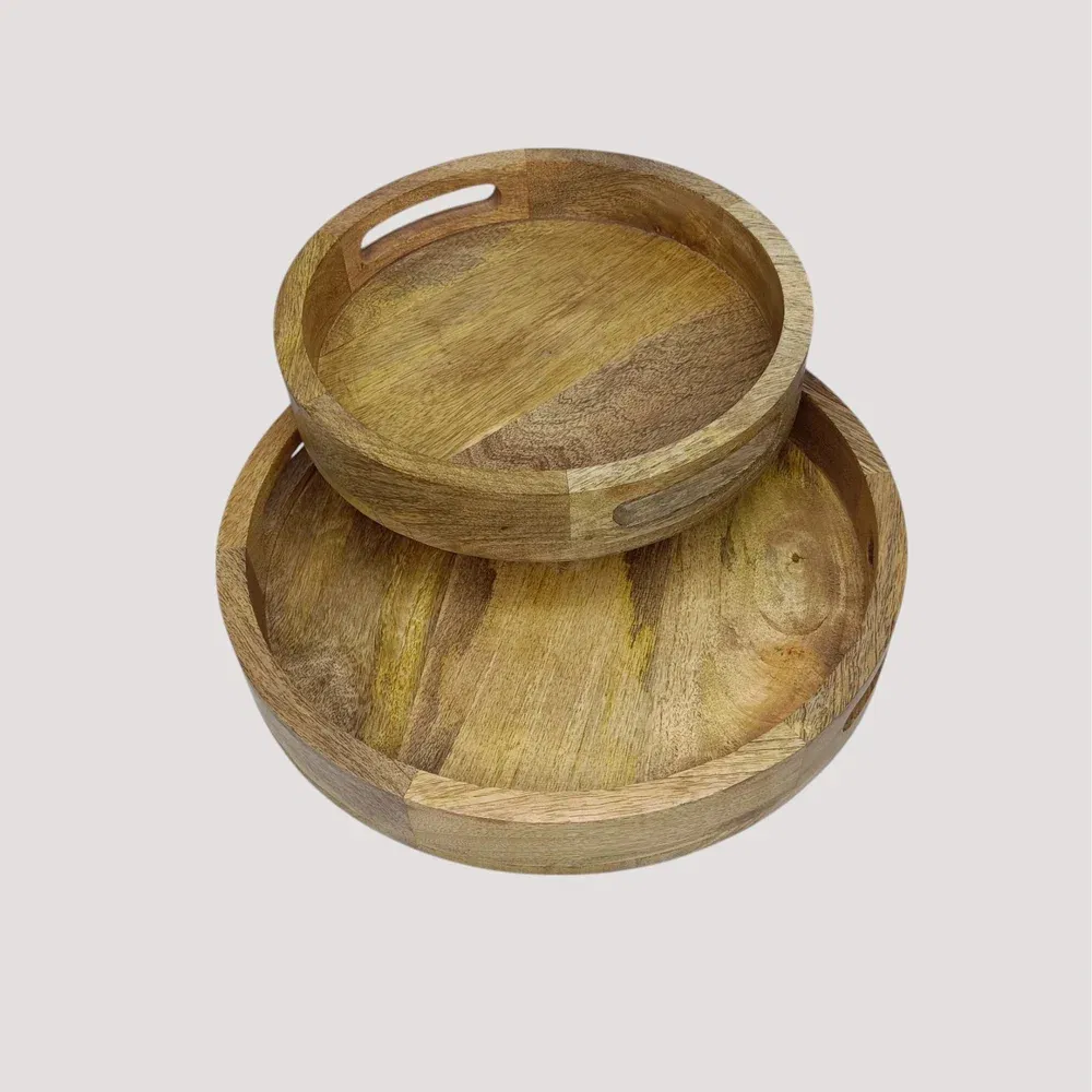 Wodden Rectanguler Serving Tray Set