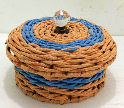 Iron & Rafiya Yarn Basket