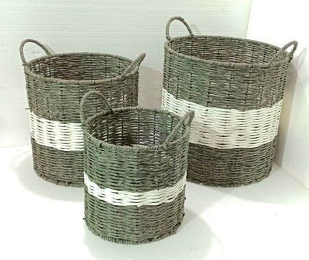 Iron & Rafiya Yarn Basket
