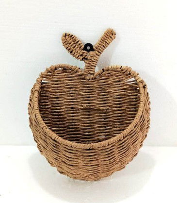 Iron & Rafiya Yarn Wall Hanging Basket