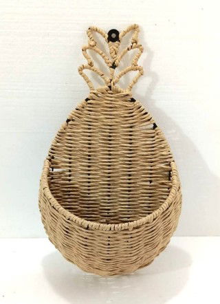 Iron & Rafiya Yarn Wall Hanging Basket