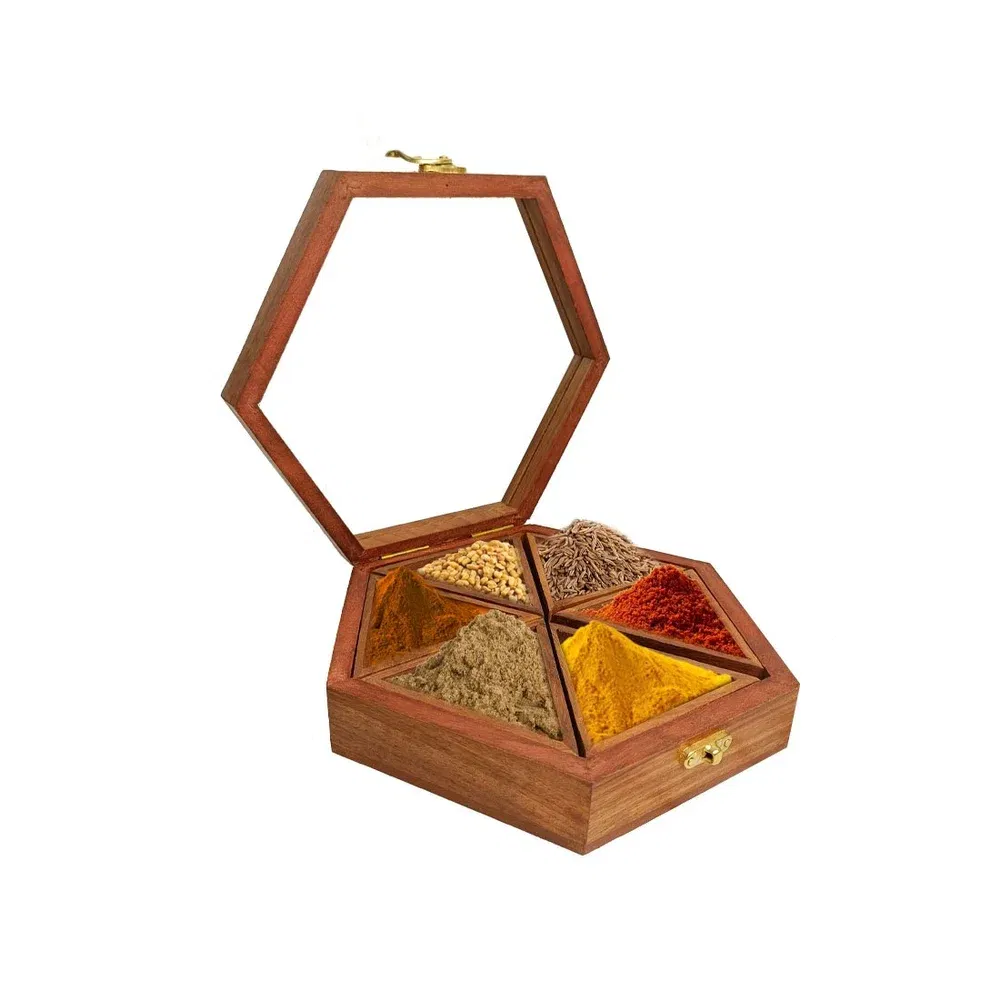 Hexagone  Shape Spice Box