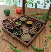 9 Round Square Shape Spice Box