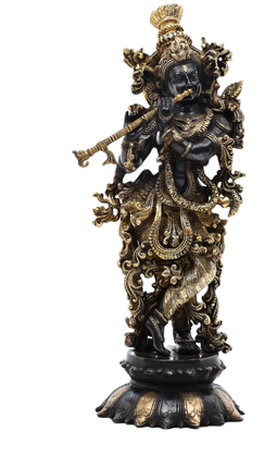 Stylish Krishna Brass Statue