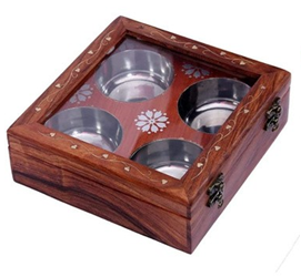 Square 4 Round Dry Fruits Box
