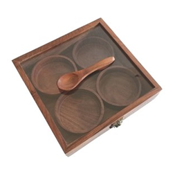Square 4  Round Dry Fruits Box