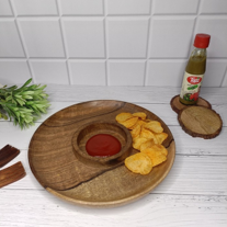 Wooden Chip & Dip Serving Platter 