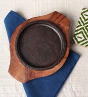 Wooden Base Sizzler Serving Platter 