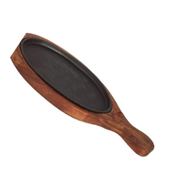 Wooden Base Sizzler Serving Platter 