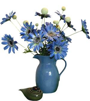 Polyvore Beautiful Blue Flower In Vase Image