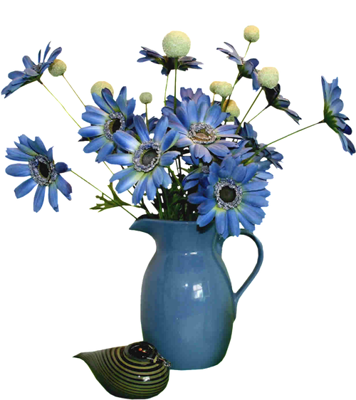 Polyvore Beautiful Blue Flower In Vase Image