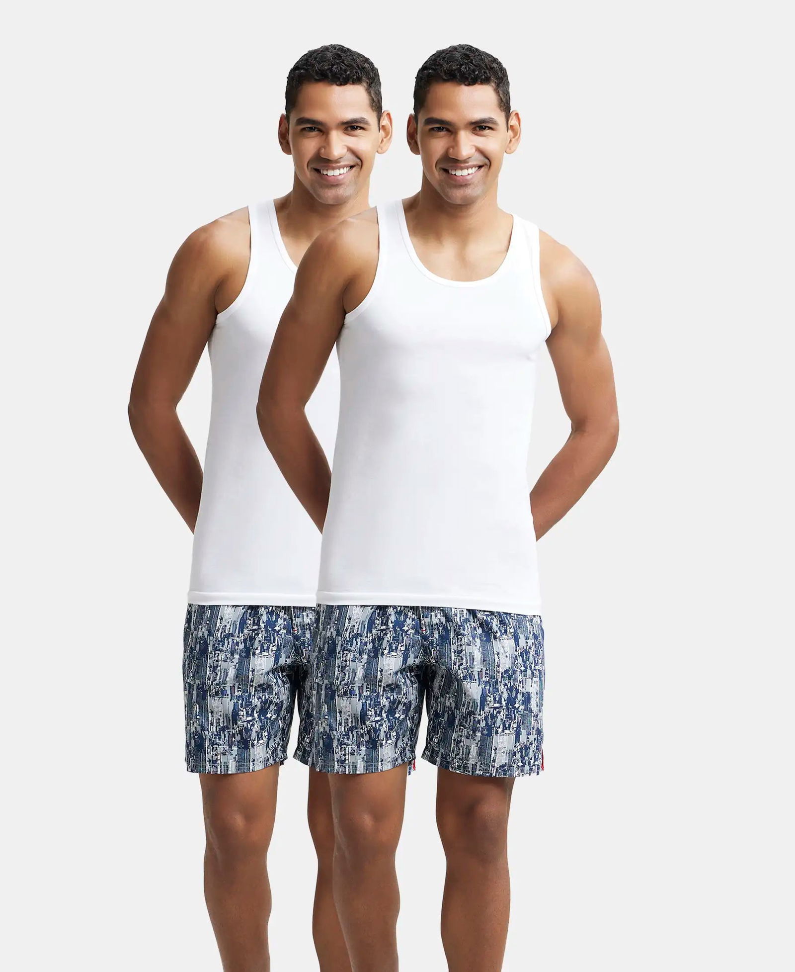 Super Combed Cotton Round Neck Sleeveless Vest - White (Pack of 2) Image