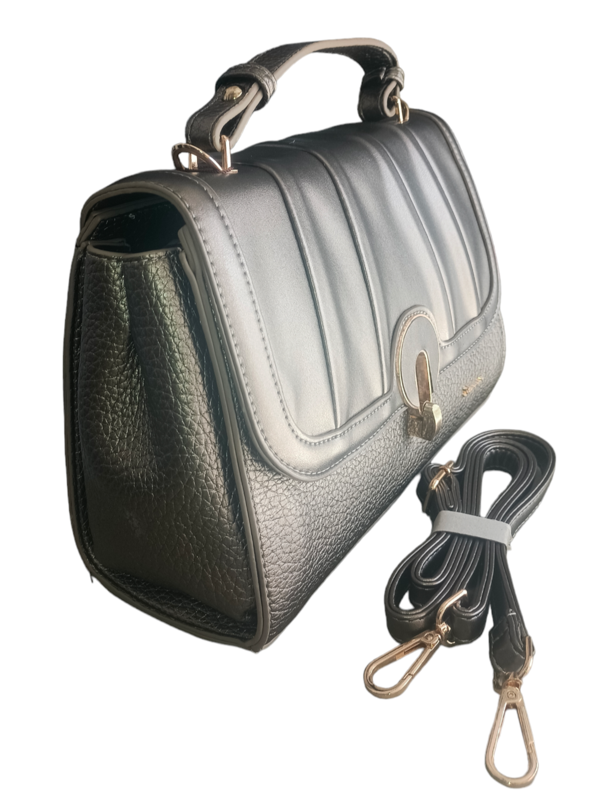 Shimmere Gunmetal Twister Formal Bag Image 