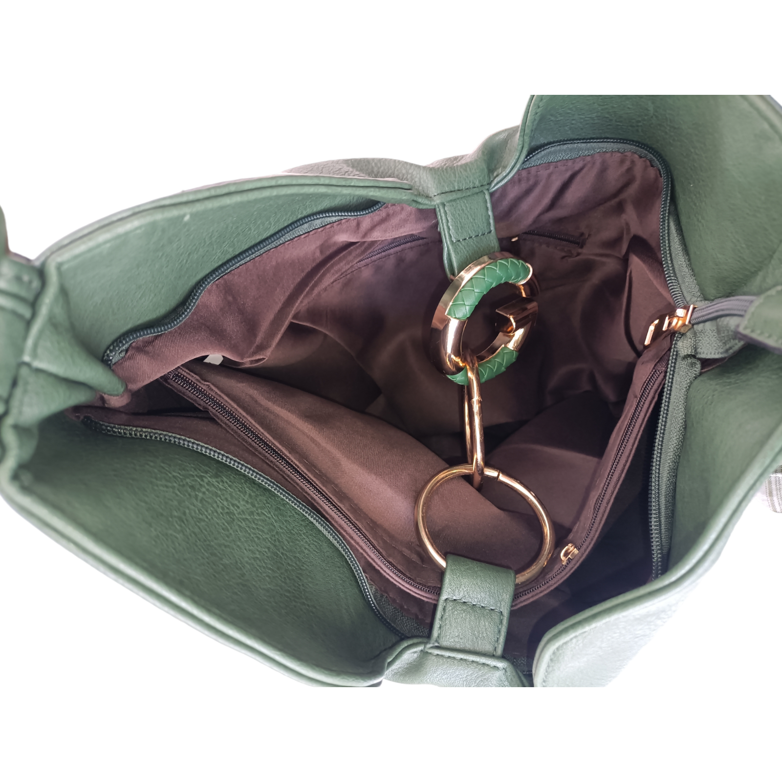 Dark Green Grain Lock Bag Image 