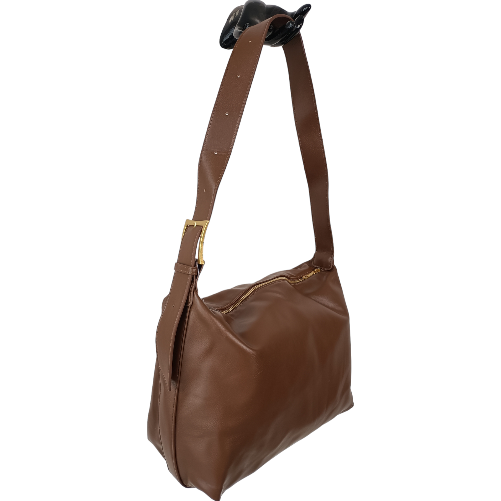 Stylish & Elegant Women Brown Solid Tote Bag Image 