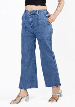 New Trendy Chic and Versatile Classic Denim Wide Leg Pants for Effortless Everyday Style SUAV3 Image