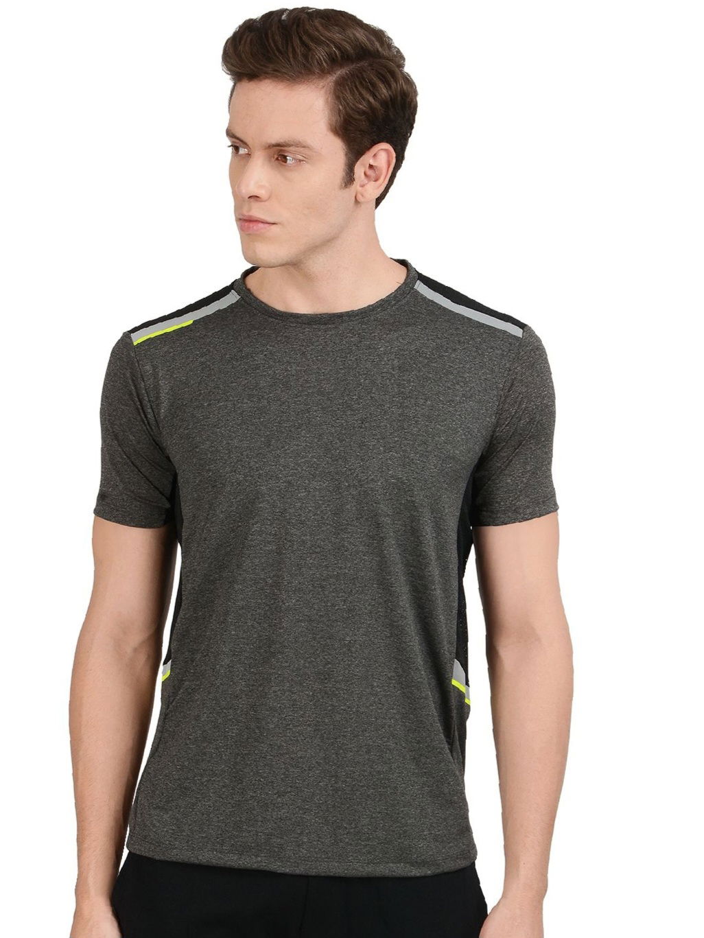 AWG ALL WEATHER GEAR Men's Stylish Polyester Sports Dryfit T-Shirt - Round Neck, Half Sleeves, Light Weight, Branded Comfortable Wear T-Shirts for Men