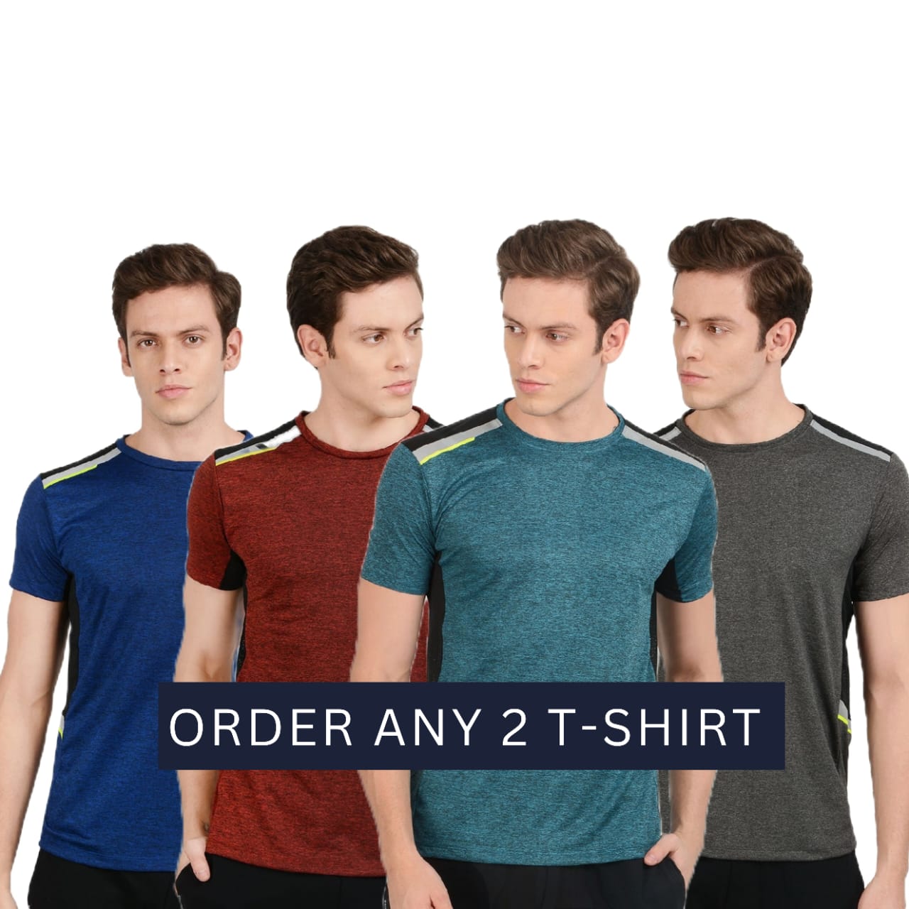 AWG ALL WEATHER GEAR Men's Stylish Polyester Sports Dryfit T-Shirt - Round Neck, Half Sleeves, Light Weight, Branded Comfortable Wear T-Shirts for Men Image