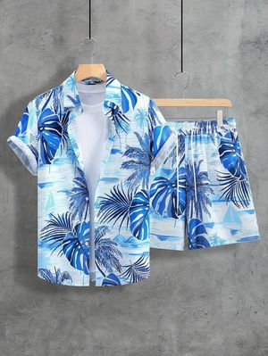 SPECIAL SUMMER MEN'S DIGITAL PRINTED BEACH AND NIGHT WEAR  (BK03) Image