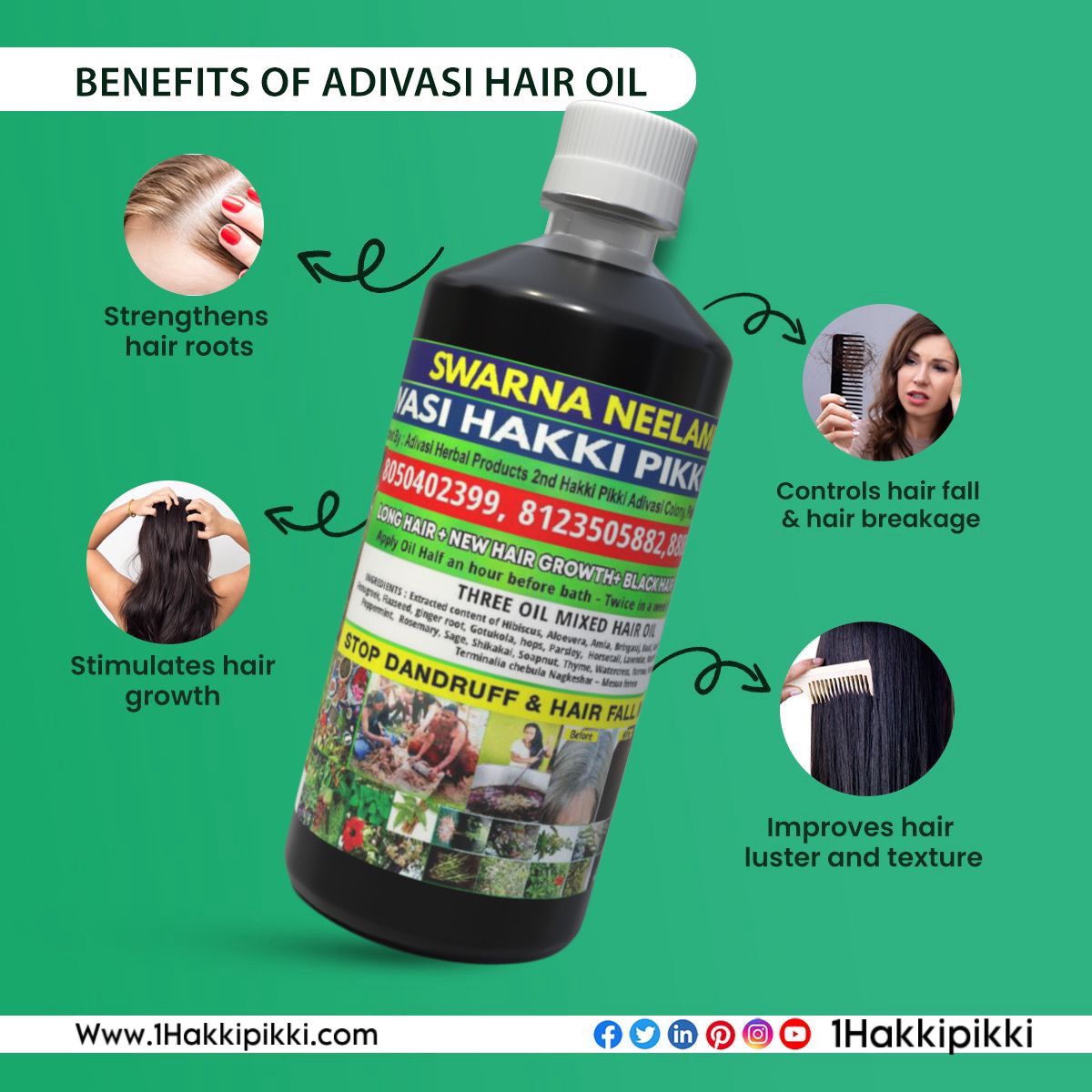 1Hakkipikki Adivasi Hair oil  Image 