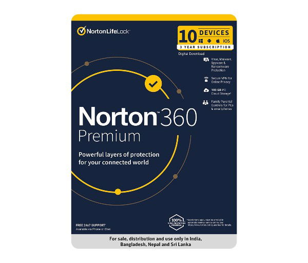 Norton 360 Premium (1 Year , 10 Device )  Image