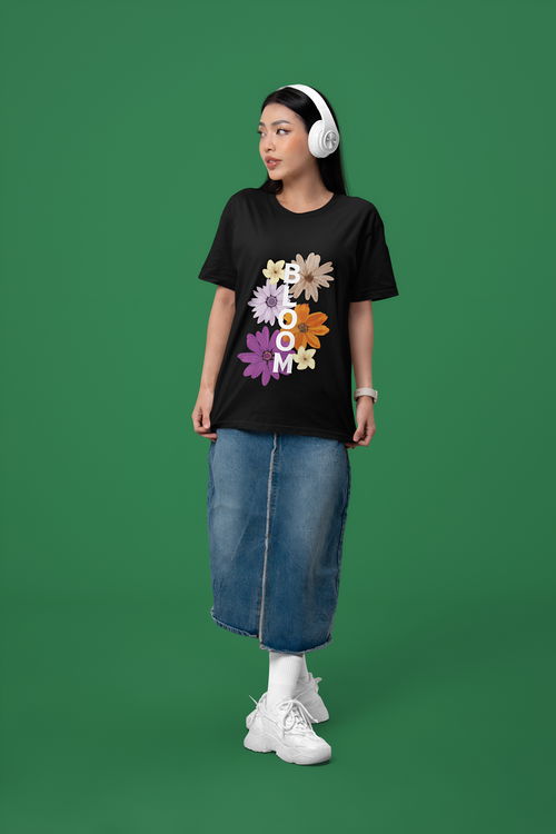 Women's | Oversized Fit | Bloom | Graphic Printed T-shirt Image