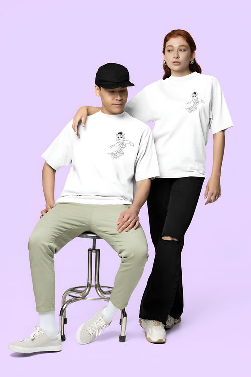 Oversized | Subway Surfer | Unisex | White | T-Shirt Image