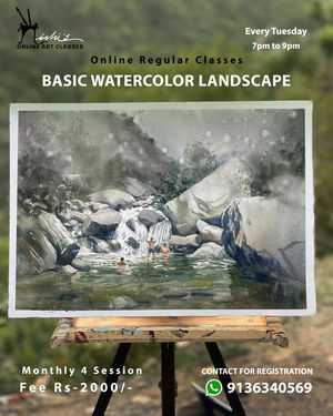 Basic watercolor landscape  Image