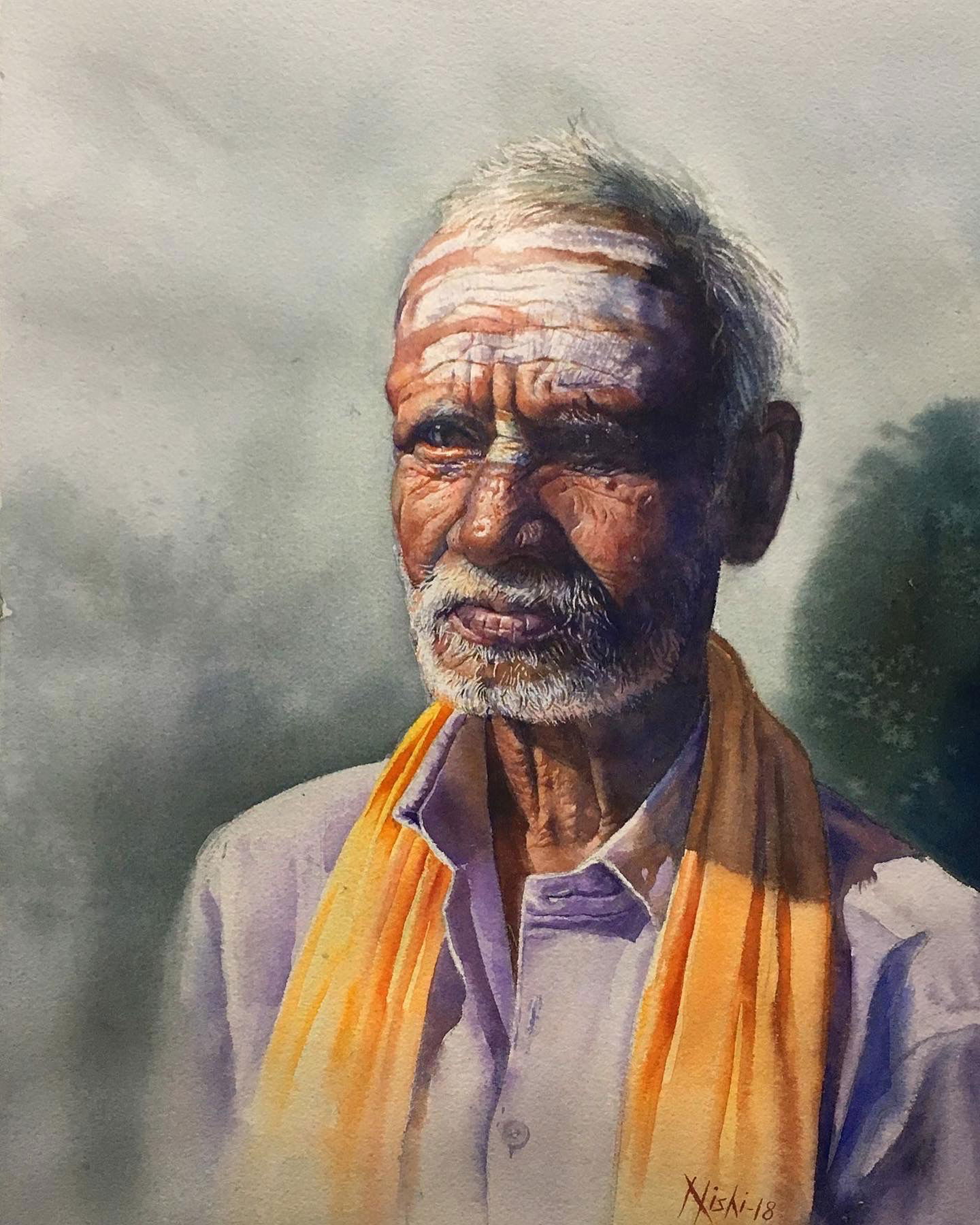 White Tilak 14 x 20 inches Image