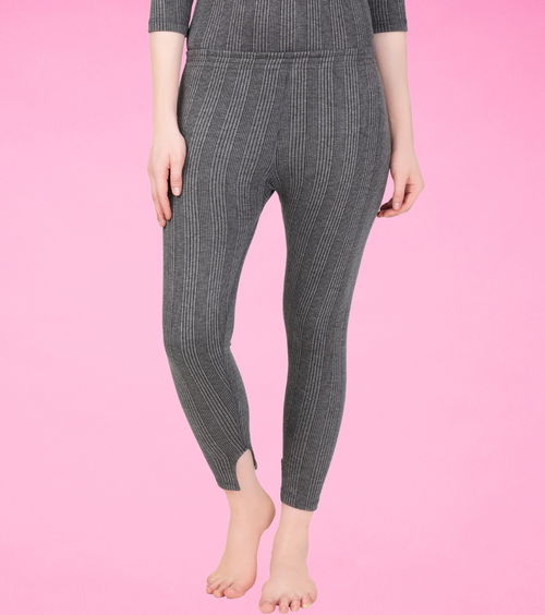 Bodytonic Anti-Bacterial Melange Solid Women Thermal Lower