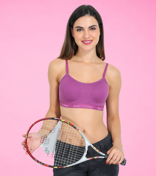 Pari Col Women's Sports Bra | Wirefree Full Coverage Sports Bra Ideal for Gym, Yoga, Fitness Workouts , Pack of 6 Image