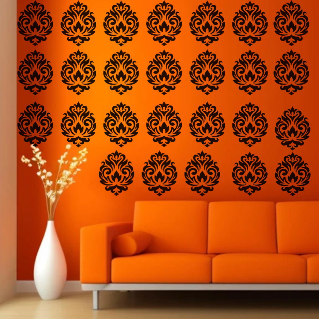 Peacock Eye Feather Design Stencil – Reusable and Durable for Walls, Crafts, and Home Décor Image