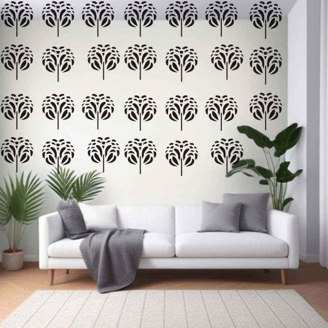 Blooming Tree Wall Stencil – Reusable Stencil for DIY Home Décor and Art Projects