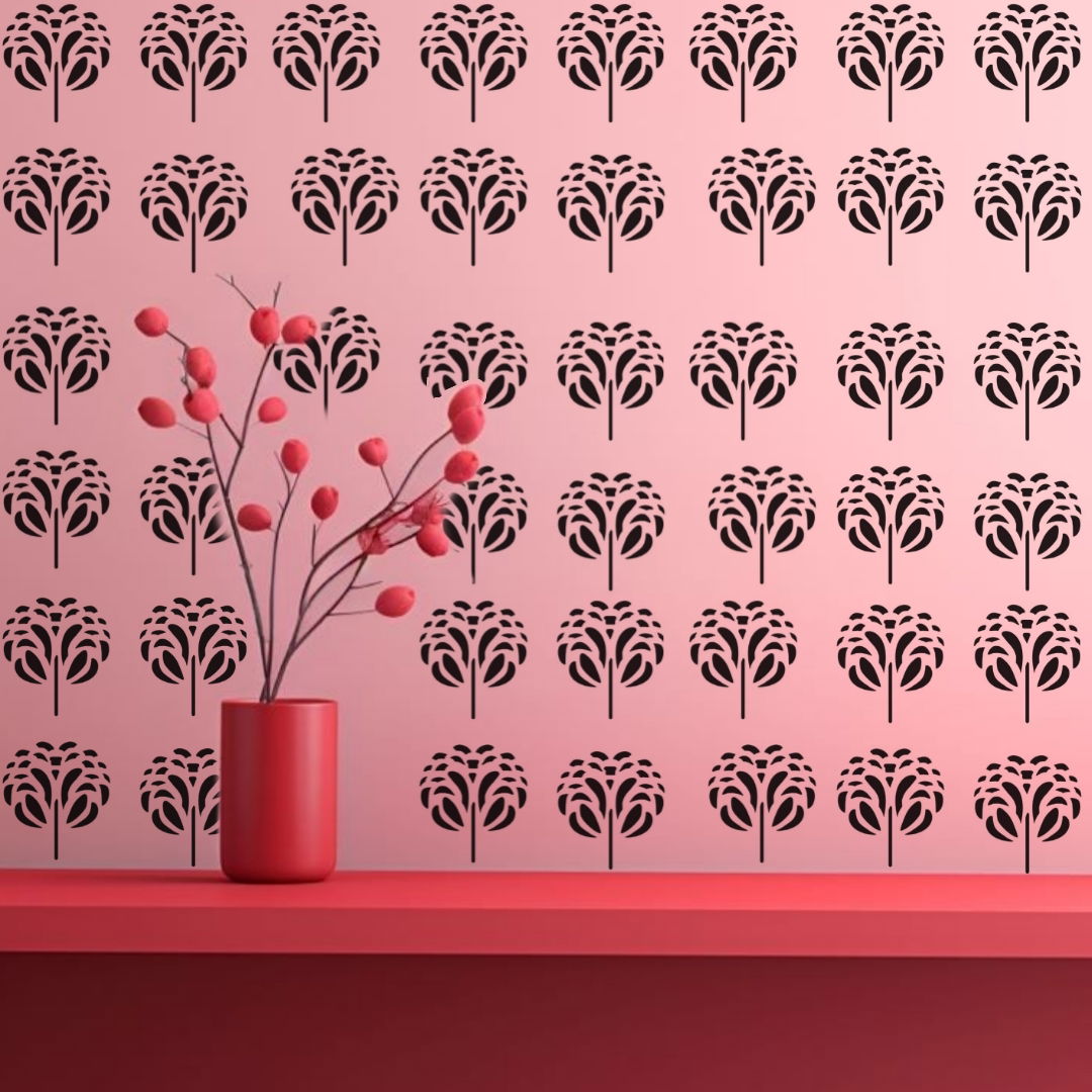 Blooming Tree Wall Stencil – Reusable Stencil for DIY Home Décor and Art Projects Image