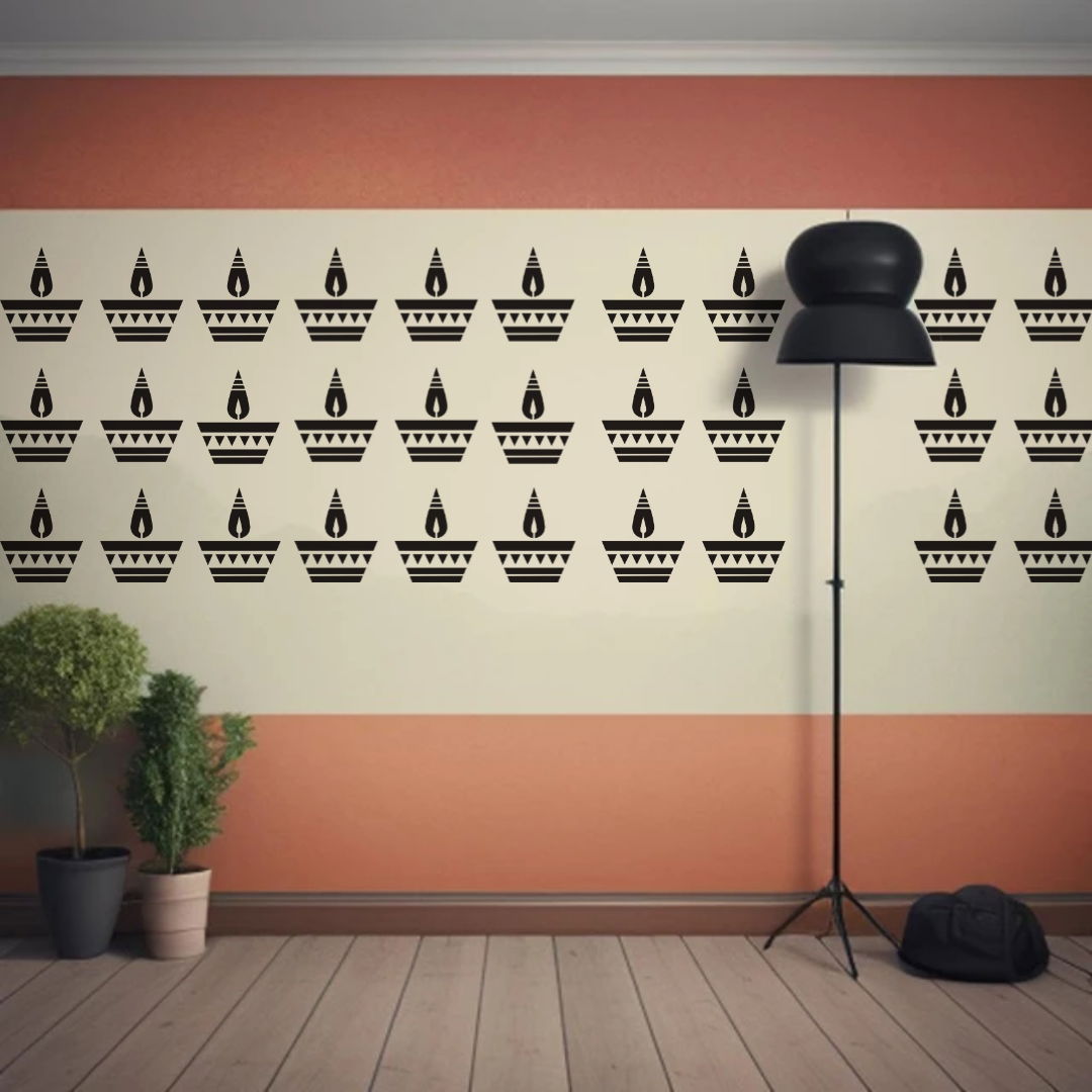 Classic Candle Silhouette -Reusable Wall Art Stencil for DIY Crafts and Décor