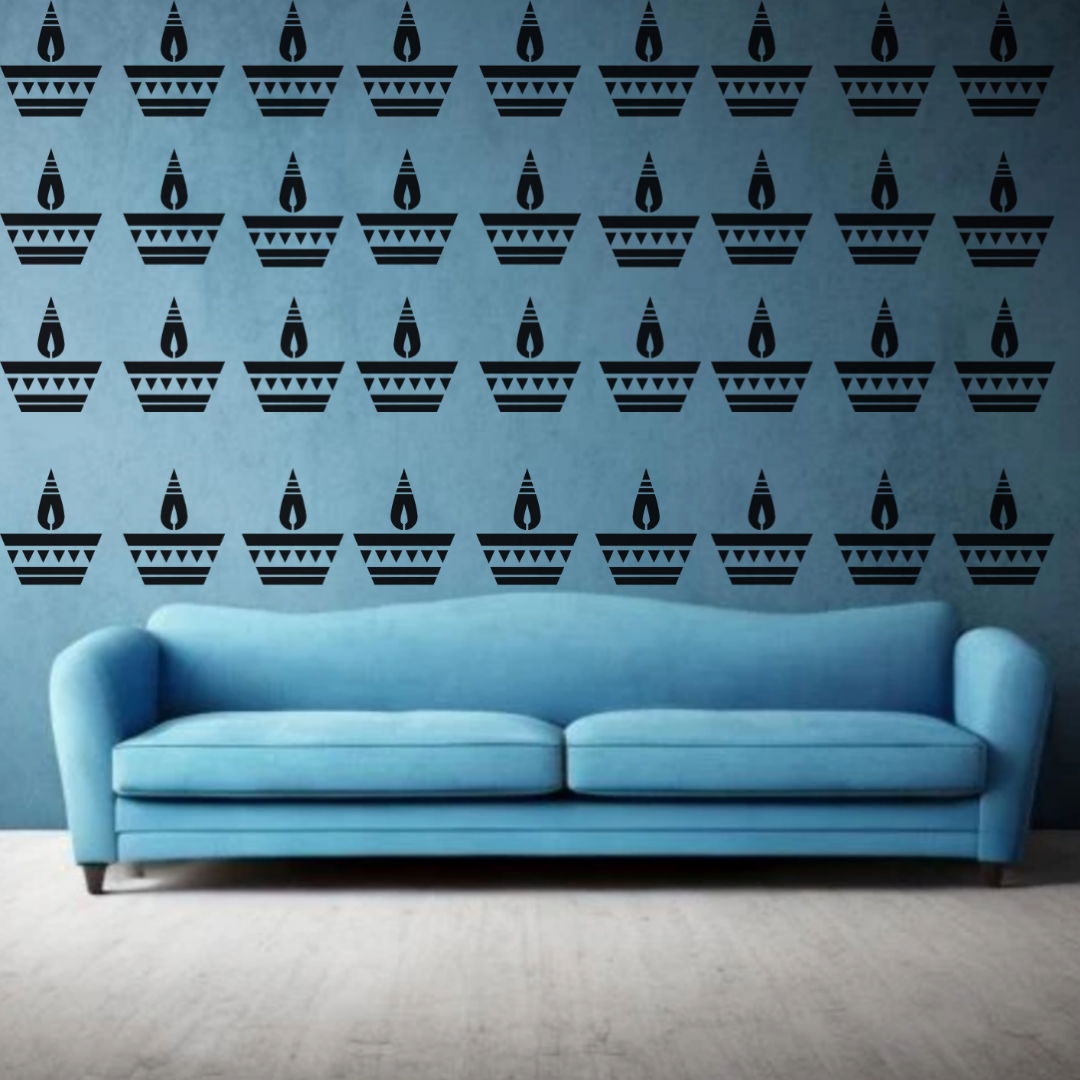 Classic Candle Silhouette -Reusable Wall Art Stencil for DIY Crafts and Décor Image