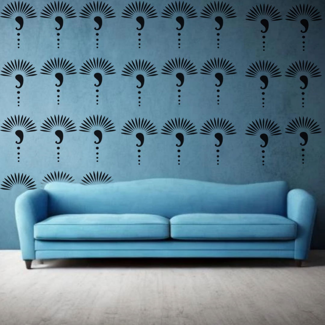 Monochrome Curiosity Question Mark Wall - Reusable Wall Art Stencil for DIY Crafts and Décor