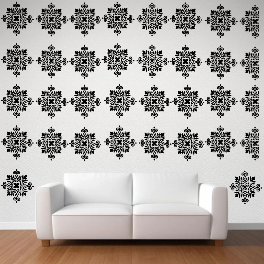 Swirl Elegance - Reusable Wall Art Stencil for DIY Crafts and Décor
