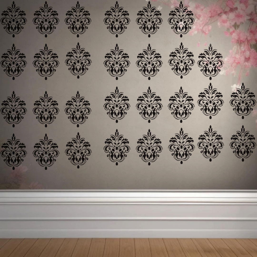 Classic Damask Stencils - Reusable Wall Art Stencil for DIY Crafts and Décor