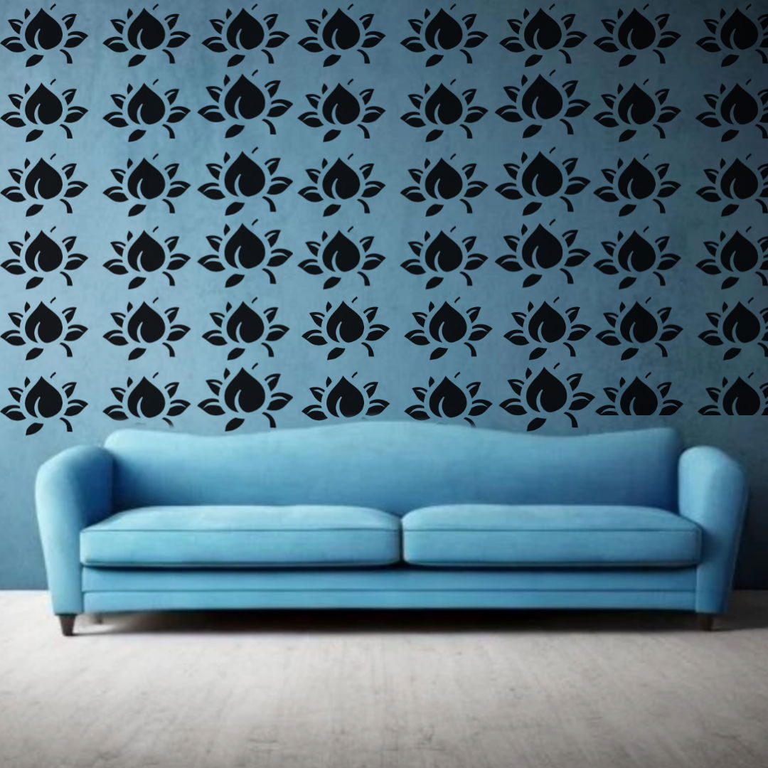 Lotus Harmony - Reusable Wall Art Stencil for DIY Crafts and Décor Image