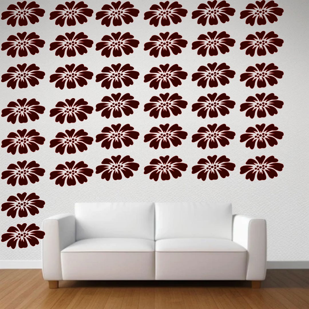 Noir & Blanc Floral Design -Reusable Wall Art Stencil for DIY Crafts and Décor Image