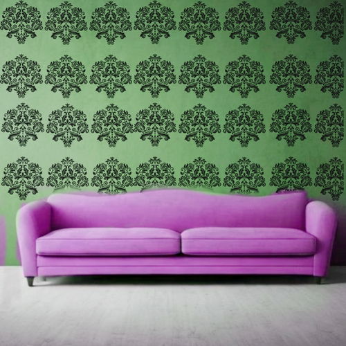 Artful Damask Vector Patterns - Reusable Wall Art Stencil for DIY Crafts and Décor Image