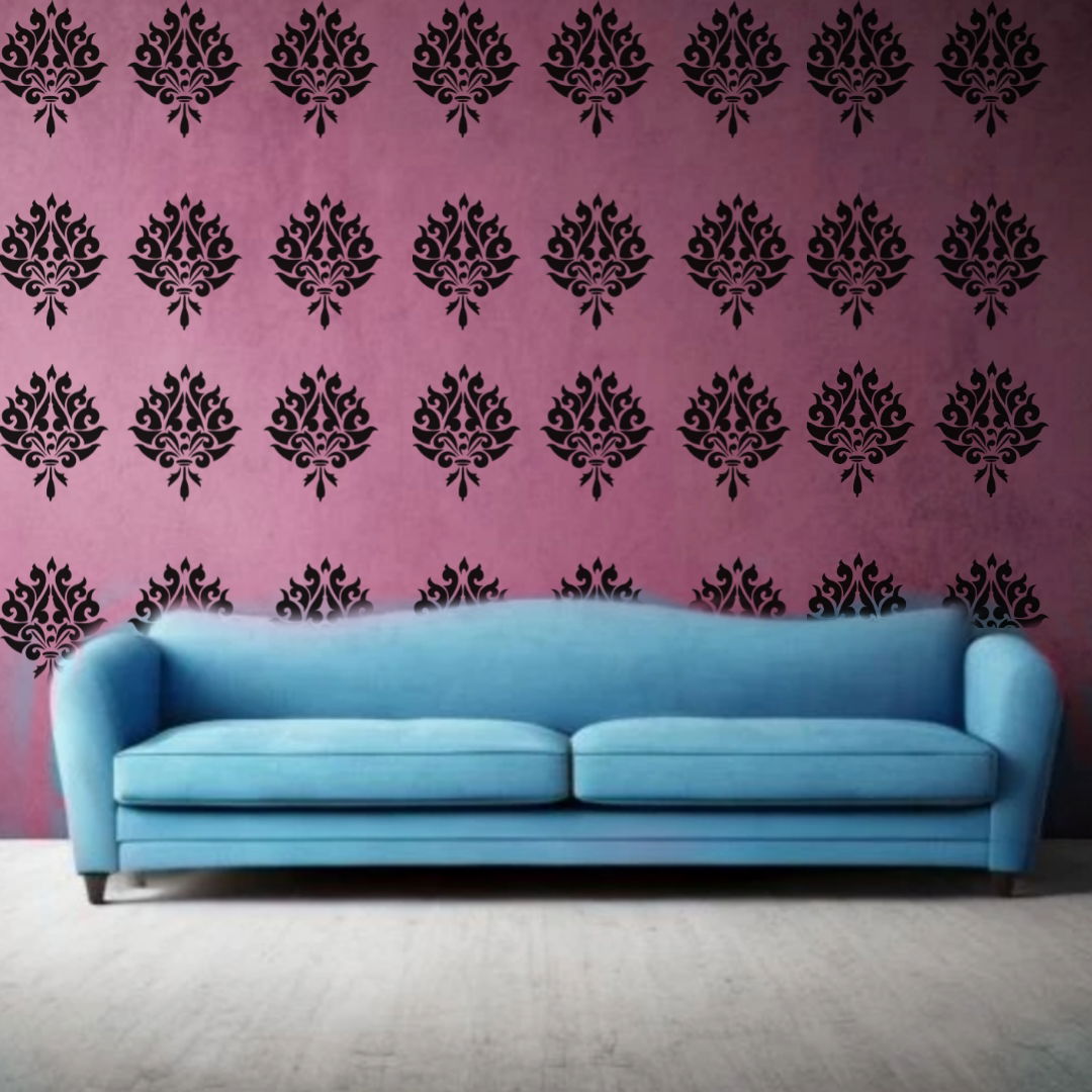 Stylish Floral Imprints - Reusable Wall Art Stencil for DIY Crafts and Décor Image