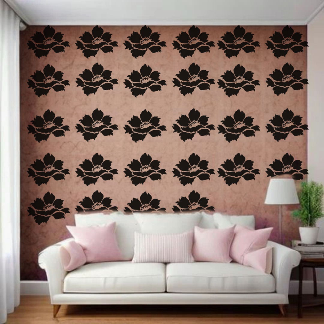 Floral Elegance - Reusable Wall Art Stencil for DIY Crafts and Décor Image
