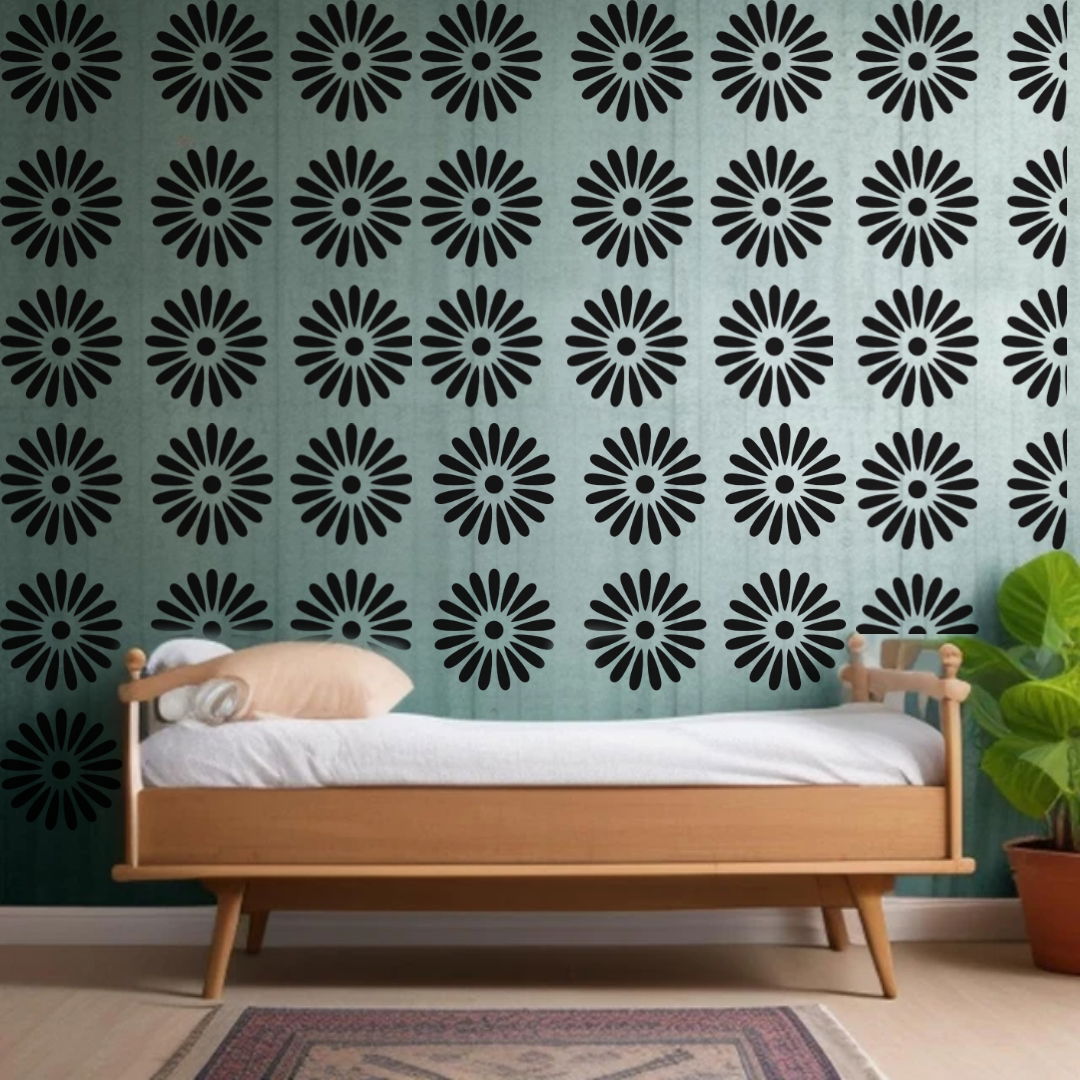 Flourishing Floral Forms - Reusable Wall Art Stencil for DIY Crafts and Décor