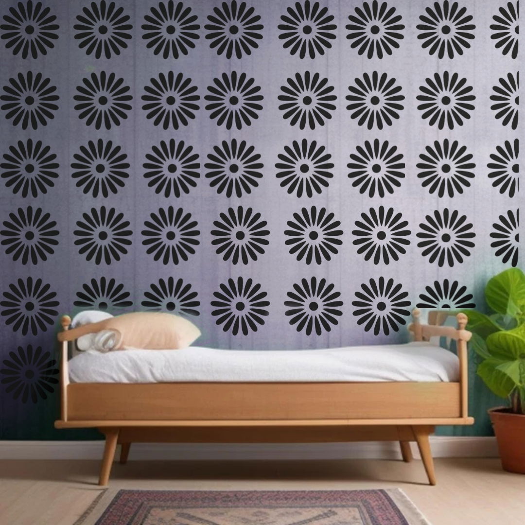 Flourishing Floral Forms - Reusable Wall Art Stencil for DIY Crafts and Décor Image